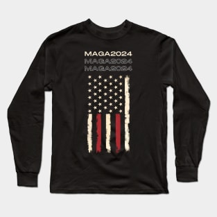 MAGA 2024 Flag Design Long Sleeve T-Shirt